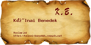 Kálnai Benedek névjegykártya