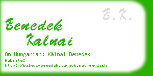 benedek kalnai business card