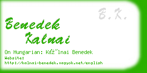 benedek kalnai business card